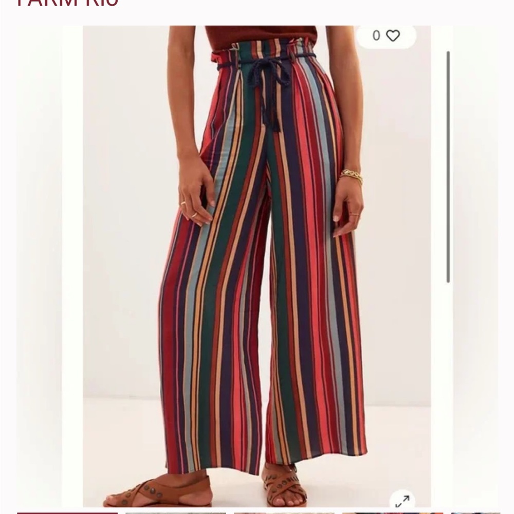 Farm Rio Striped Wide-Leg Pants - S